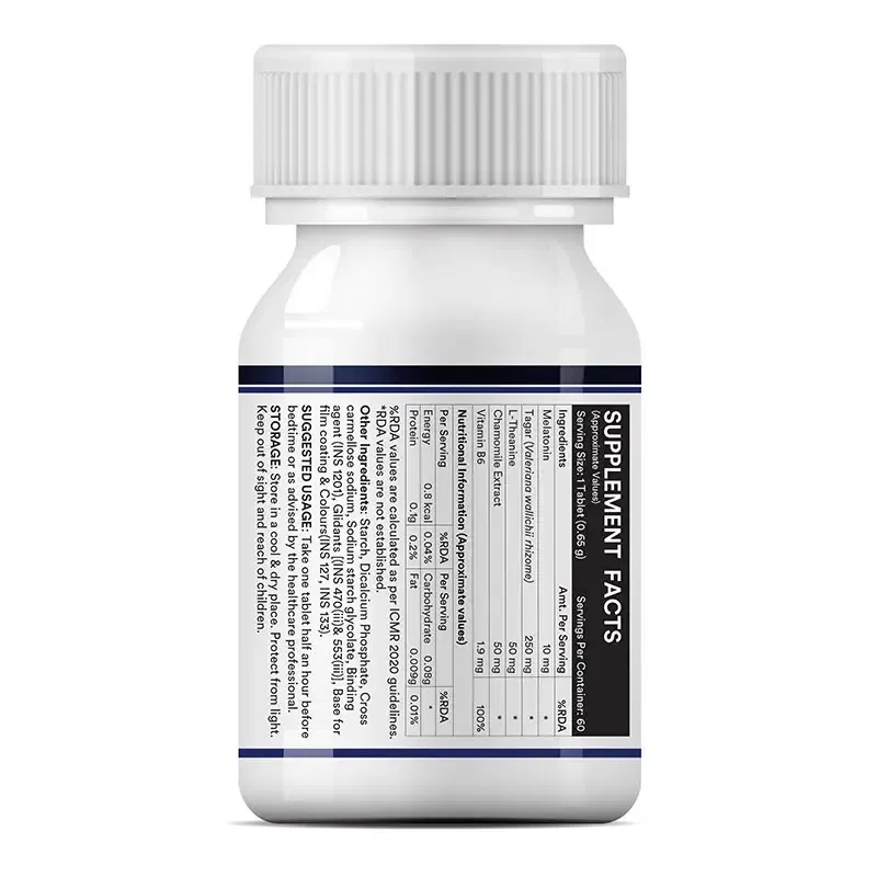 Melatonin (10mg) with Tagar (250mg), Veg. Tablets
