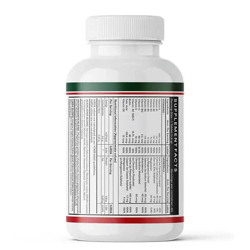 Plant Based Multivitamins for Men & Women: Superfood, Veg. Tablets
